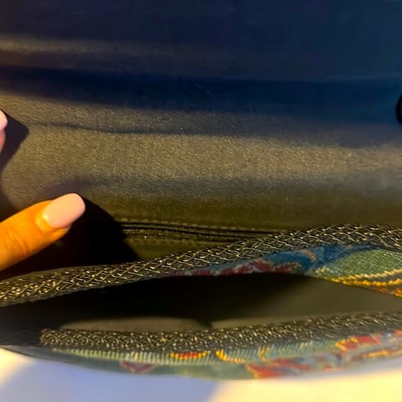 RAFEAL SANCHEZ Botanical Leaves Textured Vintage Shoulder /Cross Body Handbag - Picture 5 of 16